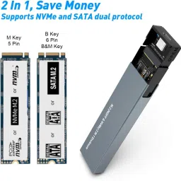 microware M.2 NVME SSD Enclosure 4 inch Support for Windows /for Mac OS / Linux / Android image 2