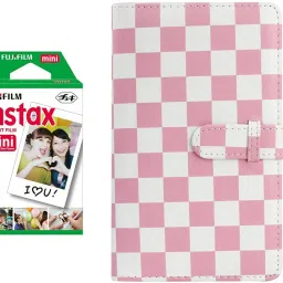 FUJIFILM Instax Mini 10X1 Instant Film With 96-Sheets Pink Checkboard Album For Mini Film Roll-picture-11