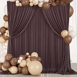Windrop Solutions Brown Decoration Backdrop Curtain Background Wedding Parties 4x10Ft.| Set of 2 Reflector-picture-21