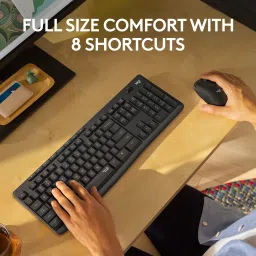 Logitech MK295 Silent Wireless Mouse & Keyboard Combo with SilentTouch Technology Wireless Standard Multi-device Keyboard Compatible with Desktop, Laptop, Mac Full Numpad, Advanced Optical Tracking, Lag-Free Wireless, 90% Less Noise image 3
