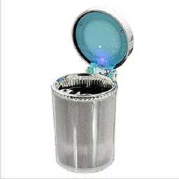 Universal Designer Blue LED Light and Rainbow Colors for Car / Home/ Office Multicolored Silver Plastic Ashtray-24