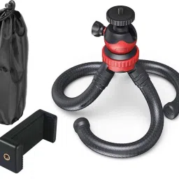 POZUB Flexible Tripod Stand with Universal Mobile Holder + Dustproof Bag for Vlogging, Streaming and Photography Compatible for All DSLR, Mobile Phones and Action Cameras with 360 Degree Detachable Ball Head and Gorilla Mobile Phone Holder tripod Stand Heavy Duty Waterproof Extra Thick & Strong Mobile Holder Binoculars, spotting scope, in Stabilizer, in Gimbal Video Camera Tripod-image-57