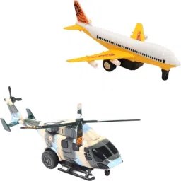 Jet 747 & Dhruv Helicopter For Kids, Pull Back, Durable, Excellent Body-24