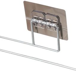 Self Adhesive Stainless Steel Wall Mount Towel, Toilet Paper Roll, Tissue Holder Silver Towel Holder-7