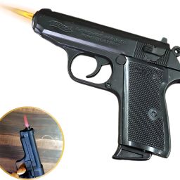 508 Metal Gun Lighter Barrel with safety lock System Black Look Heavy Weight Gun Gun Lighter Pocket Lighter-image-54