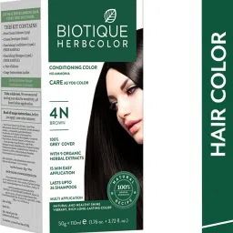 Herbcolor Conditioning | 100% Grey Coverage in 15 Minutes | 4N Hair Colour ,Brown-image-24