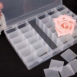 Km Plastic Multipurpose Rectangular 36 Grid Cells Storage Box with Removable Dividers (Standard, White) image 2