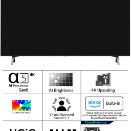 lg UR7500 139 cm (55 inch) Ultra HD (4K) LED Smart WebOS TV with Alpha5 AI Processor 4K Gen6, AI Picture Pro, 4K Upscaling, 60 Hz Refresh Rate, Game Optimizer, Magic Remote Capability, 5-Year Guaranteed with New OS Experience image 3