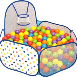 Foldable Hexa Ball Pool for Kids | Dotted Print, Mesh Walls | Balls not Included-21