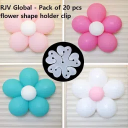 20 Pcs Portable Flower Shape Balloon Clips Holder for Birthday-image-76