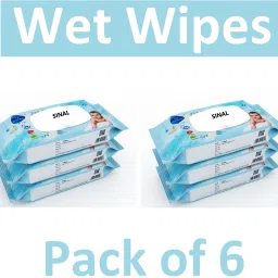 Pack of 6 Wet Wipes (72 leaf each) With Cap Wipes with Aloe Vera WIP80.2-image-21