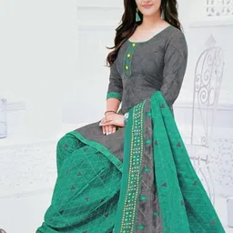 simplyethnic Unstitched Crepe Kurta & Churidar Material Printed-picture-33