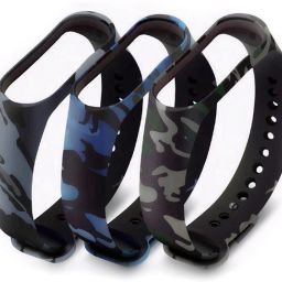 AUDICE Combo of 3 PCS Military Camouflage Style Adjustable Xiaomi Mi Band 3 strap / Mi Band 4 Strap Watch band Silicone Strap Colour Band Bracelet (Not Compatible with Mi Band 1/2) Smart Band Strap-4