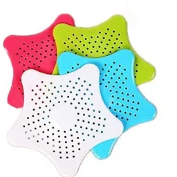 Silicone Star Shaped Sink Filter Bathroom Hair Catcher, Drain Strainers Cover Trap Basin - Multicolor (Pack of 4) Hair Wash Basin-image-9