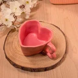 rare planet Handcrafted Pink Heart Shaped Ceramic Mug-picture-37