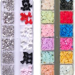 1 Set Multi Bow Grid and 1 Set 3d Flower Grid Nail Art-image-87