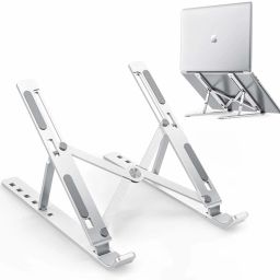 KriShyam Laptop Stand, 6 Levels Adjustable Laptop Riser, Ventilated Aluminum Laptop Stand-picture-24
