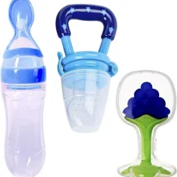 Combo of Food Feeder & Baby Fruit Nibbler & Silicone Teether for 3 -24 M Baby- silicone-23