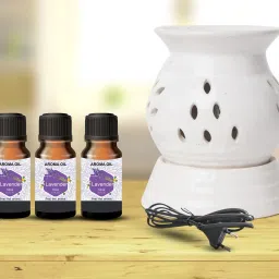 PEEPRESION Round Electric Oil Diffuser With 3-Lavender Aroma Oil (10ml Each) Scented Aroma Oil Diffuser For Home, Office, Spa, Bedroom Diffuser-31