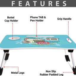 a v creation Foldable multipurpose Table Wood Portable Laptop Table image 4