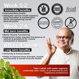 health veda organics Calcium Magnesium Zinc for healthy and strong bones with Vitamin D3, Vitamin B12 image 4