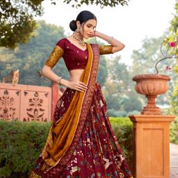 Floral Print, Printed Semi Stitched Lehenga Choli-14