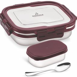 Blaze Airtight Leak Proof Tiffin Box with Mini Container Inside Maroon 2 Containers Lunch Box-18