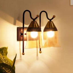 Gold Cassis Dual Light Glass & Metal Wall Light By Kapoor LampShades-picture-25