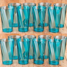 (Pack of 8) Premium Quality Twister Shape Plastic Water Glass Set Water/Juice Glass-image-37