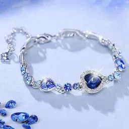 Alloy Cubic Zirconia, Diamond, Crystal, Zircon Silver Bracelet-13
