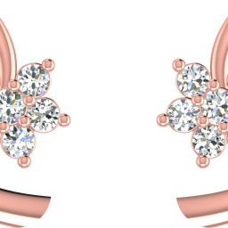 avsar Rose Gold 18kt Diamond Stud Earring-image-3