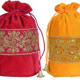 Women Pink, Yellow Potli-image-92