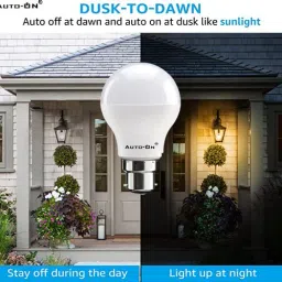 auto-on Day/Night Sensor LED Bulb 9W Wired Sensor Security System image 2