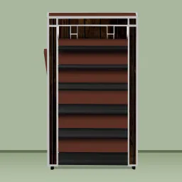 6 Shelf Foldable Collapsible Wardrobe Storage Organizer Almirah Cloth Rack Carbon Steel Collapsible Wardrobe-image-71
