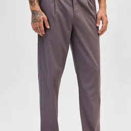 snitch Men Slim Fit Grey Polyester Trousers-picture-12