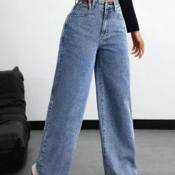Women Boyfriend High Rise Blue Jeans-image-109