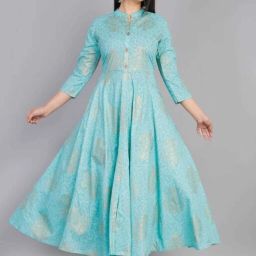 Printed Rayon Blend Stitched Anarkali Gown-image-29