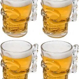 (Pack of 4) (Pack of-4) Home Daily Use Tableware Beer Mug, Crystal Clear Mug, 540 ml Glass Set (540 ml, Glass) Glass Set Beer Mug-picture-27