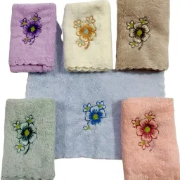 Handloom's Women Embroidered Absorbent Luxury Microfiber Face Towel Hankies, ["MULTICOLOR"] Handkerchief-image-24