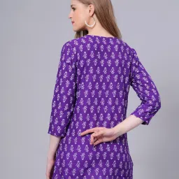 Women Block Print Viscose Rayon Straight Kurta-image-79