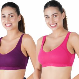 Pack of 2 Women Sports Non Padded Bra-image-19