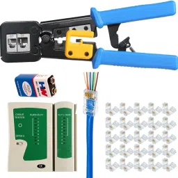 Civon Crimp Tool Kit CAT5 CAT5E CAT6 RJ45 Crimping Tool, 50Pcs RJ45 Network Interface Card-43