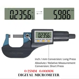 Digital Micrometer LCD Display, 0-25mm / 0-1" Range, +/-0.0001" Accuracy Micrometer Screw Gauge-31