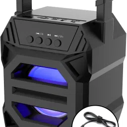 Worricow WS-02 |3D sound| Splash proof| Water resistant| Extra Baas Stereo sound quality |Small Trolley Splashproof Speaker | Led Colour Changing Lights | mini Home theatre| AUX supported| wireless Speaker| Long hour battery Life 10 W Bluetooth Home Theatre-4