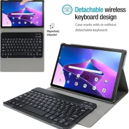 Proelite Wireless Bluetooth Keyboard flip case cover for Motorola Moto Tab G62 10.6 inch Bluetooth Standard Tablet Keyboard image 5