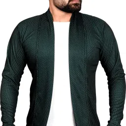 Men Full Sleeve Green Shrug-image-24