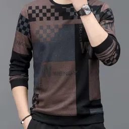 Men Printed Round Neck Polyester Multicolor T-Shirt-image-77