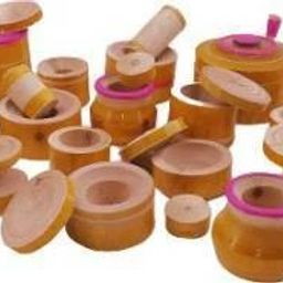 thenkumari Wooden Kitchen Play Set for Kids, Traditional Choppu Jaman Set (32 Pieces Brown). image 3