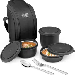 Steel Supreme All in One Lunch Box Set of 3 MicrowaveSafe Container|,Free Bag 3 Containers Lunch Box-21