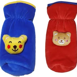 New Born Baby Soft Velvet Feeding Bottle Cover with Attractive Cartoon on The Front Suitable for 240ml (Pack of 2)-image-94